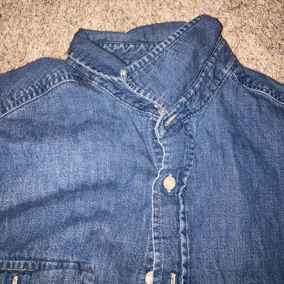 Thin Jean baggy button up - Picture 5 of 7